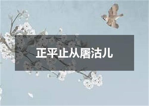 正平止从屠沽儿