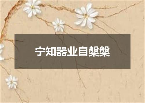 宁知器业自槃槃