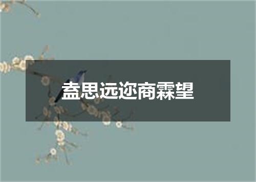 盍思远迩商霖望