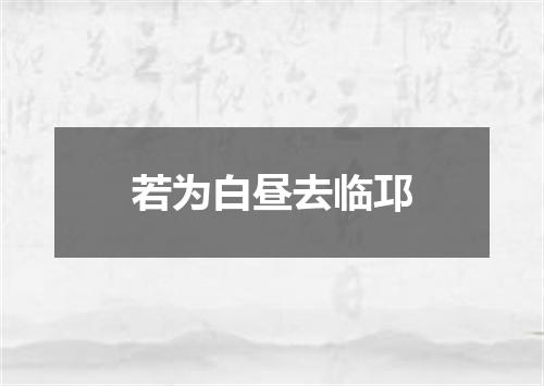 若为白昼去临邛