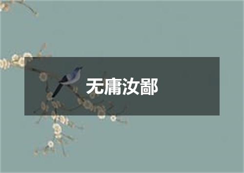 无庸汝鄙