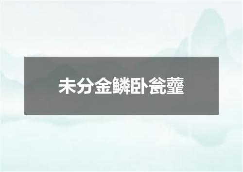 未分金鳞卧瓮虀
