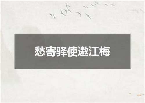 愁寄驿使邀江梅
