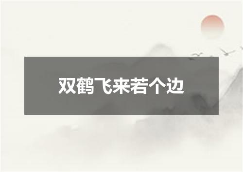 双鹤飞来若个边