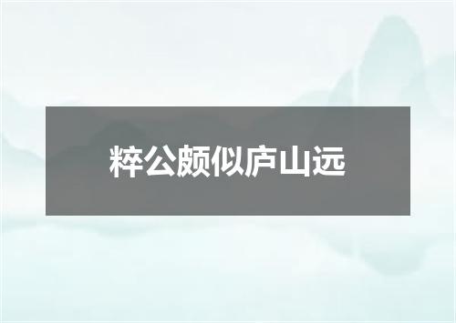 粹公颇似庐山远