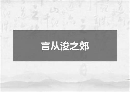 言从浚之郊