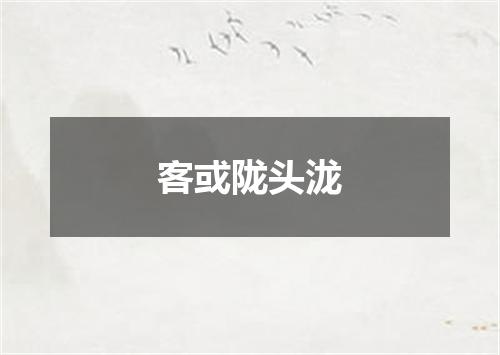 客或陇头泷