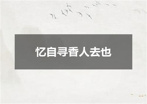 忆自寻香人去也