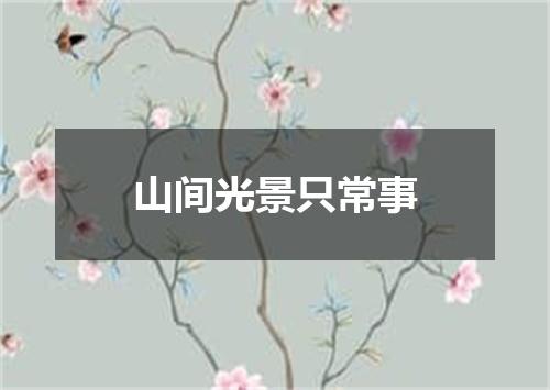 山间光景只常事
