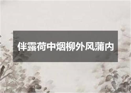 伴露荷中烟柳外风蒲内