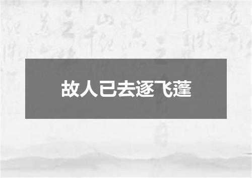 故人已去逐飞蓬