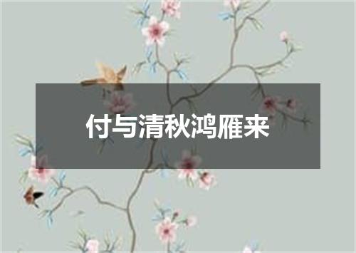 付与清秋鸿雁来