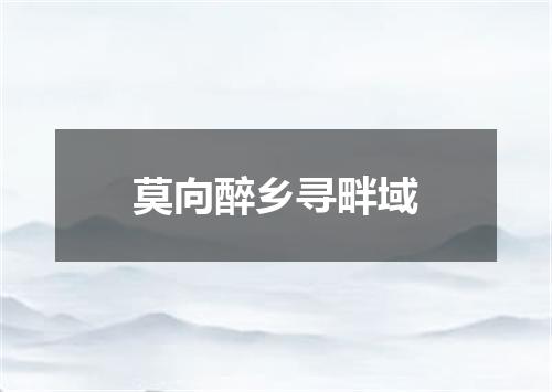 莫向醉乡寻畔域