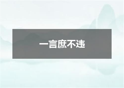 一言庶不违