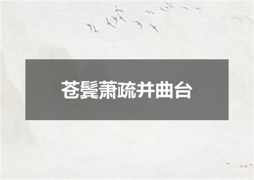 苍鬓萧疏并曲台