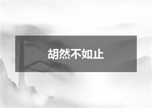 胡然不如止