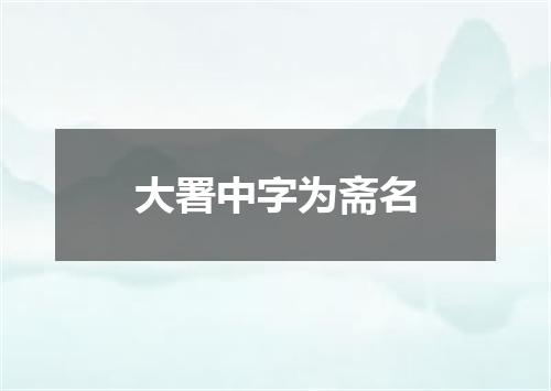 大署中字为斋名