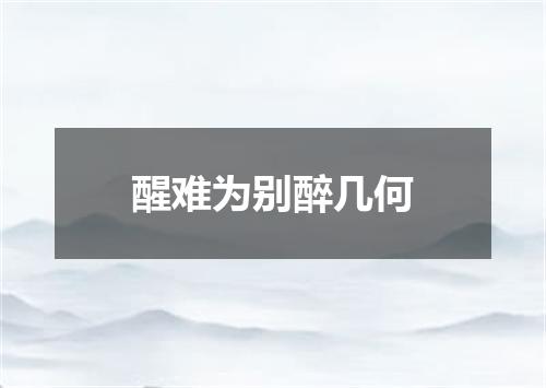 醒难为别醉几何