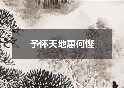 予怀天地惠何悭