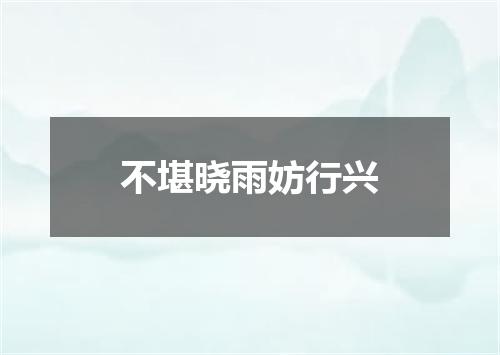 不堪晓雨妨行兴