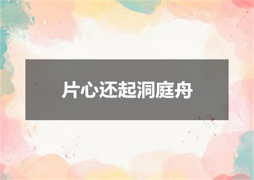 片心还起洞庭舟
