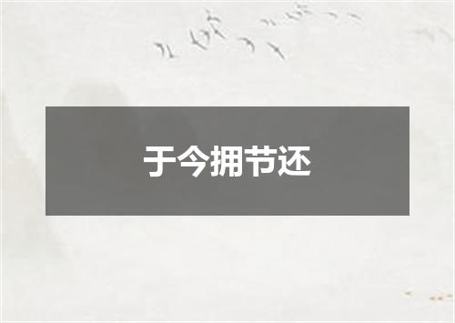 于今拥节还