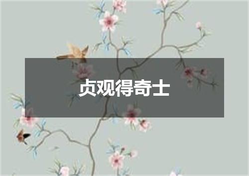 贞观得奇士