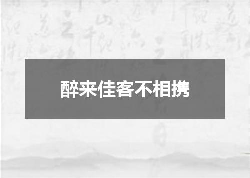 醉来佳客不相携