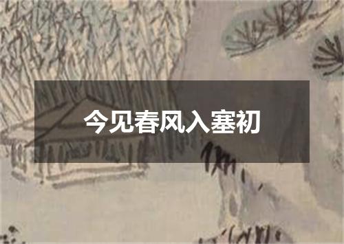 今见春风入塞初