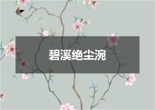 碧溪绝尘涴