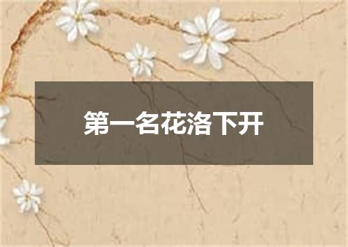 第一名花洛下开