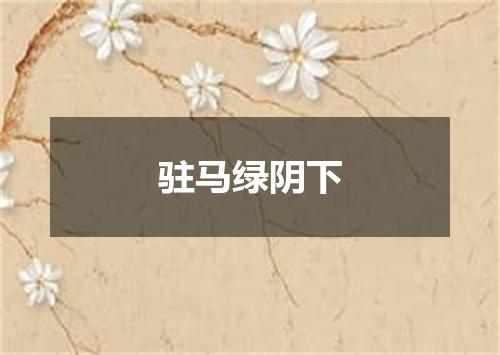 驻马绿阴下