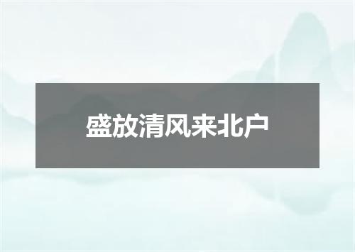 盛放清风来北户