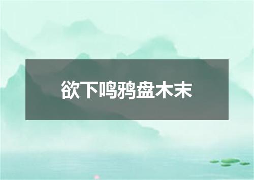 欲下鸣鸦盘木末