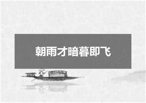 朝雨才暗暮即飞