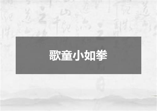 歌童小如拳