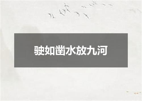 驶如凿水放九河