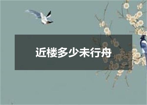 近楼多少未行舟