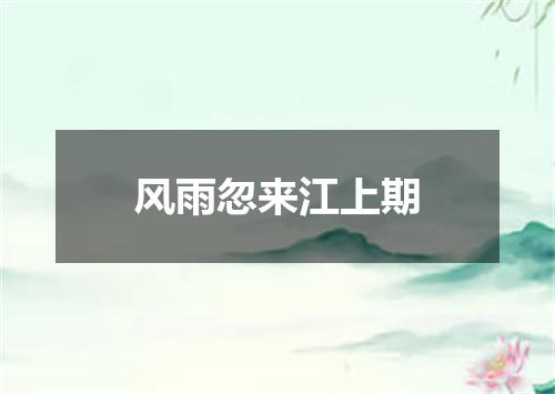 风雨忽来江上期