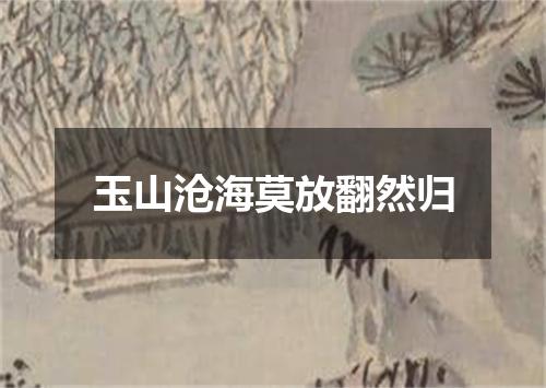玉山沧海莫放翻然归