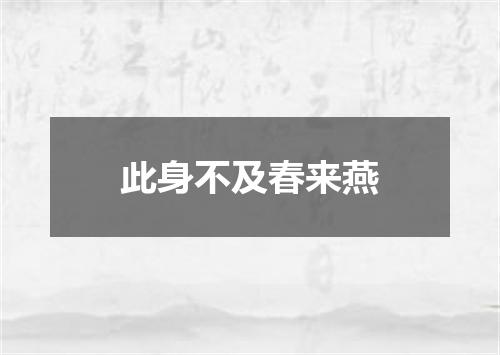 此身不及春来燕