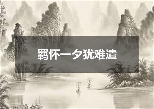 羁怀一夕犹难遣
