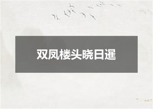 双凤楼头晓日暹