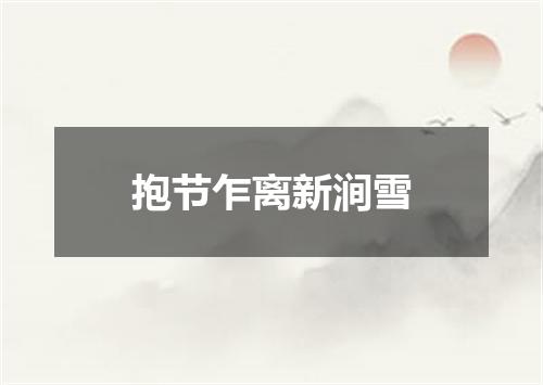 抱节乍离新涧雪