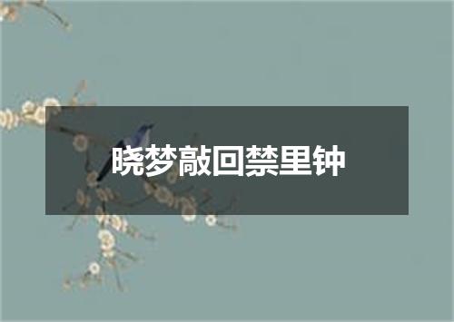 晓梦敲回禁里钟