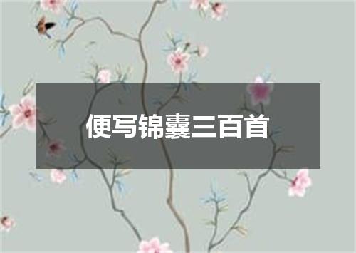 便写锦囊三百首