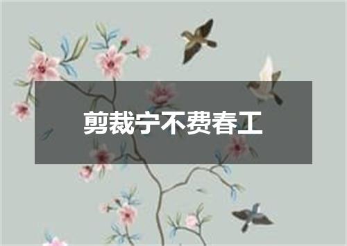 剪裁宁不费春工