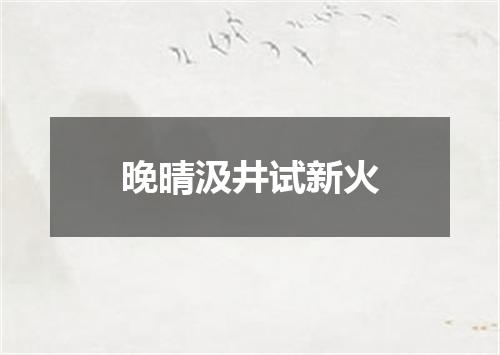晚晴汲井试新火