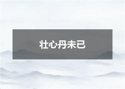 壮心丹未已