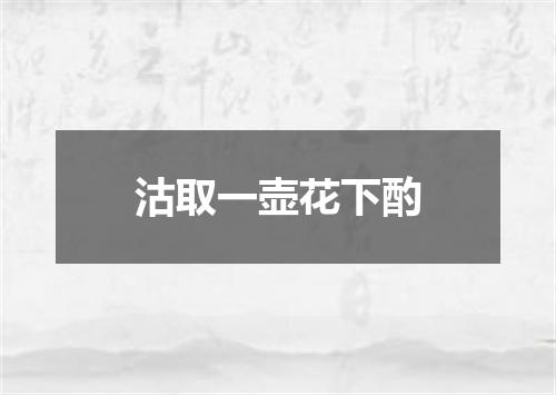 沽取一壶花下酌